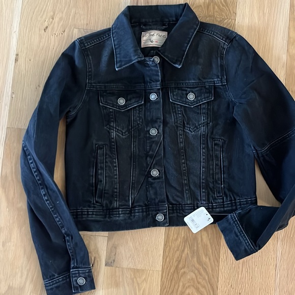 Free People Rumors Denim Jacket-Blk-XS-NWT - Picture 8 of 9